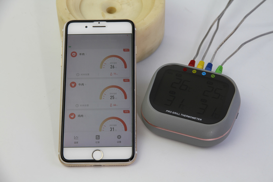 60m drahtloser Grill-Fleisch-Thermometer-Fernmonitor mit 4 Sonden