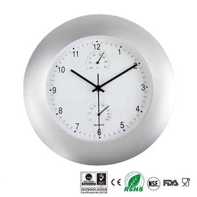 3 in 1 Uhr-Thermometer-Hygrometer-Wetterstations-Aluminiuminnenrahmen im Freien
