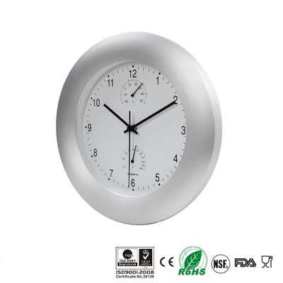 3 in 1 Uhr-Thermometer-Hygrometer-Wetterstations-Aluminiuminnenrahmen im Freien