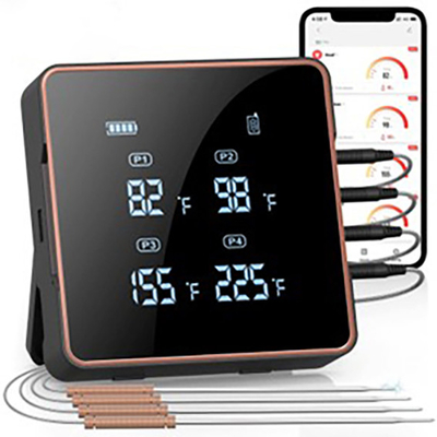 Vier Sonden-Digital-Augenblick las drahtlosen Fleisch-Thermometer Grill-Fleisch-Thermometer-Bluetooths