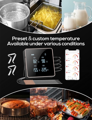 Vier Sonden-Digital-Augenblick las drahtlosen Fleisch-Thermometer Grill-Fleisch-Thermometer-Bluetooths