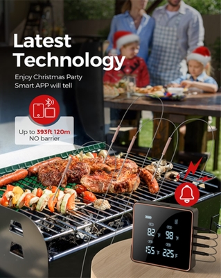 Vier Sonden-Digital-Augenblick las drahtlosen Fleisch-Thermometer Grill-Fleisch-Thermometer-Bluetooths