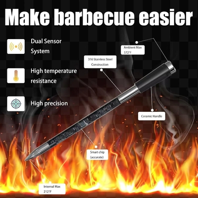 Amazon Hot Sale Fleischthermometer Wireless Probe App Steuerung Smart Thermometer mit langer Reichweite Für Ofen, Grillen