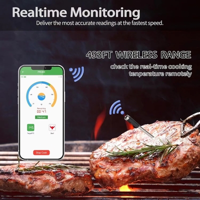 Amazon Hot Sale Fleischthermometer Wireless Probe App Steuerung Smart Thermometer mit langer Reichweite Für Ofen, Grillen