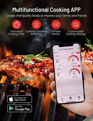 Lange Reichweite 165ft Tuya App Remote Smart Bbq Kochthermometer Bluetooth 5.0 Wireless Doppelnadel Fleischthermometer