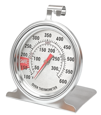 SS bimetallischer Oven Meat Thermometer 100 - 600F 2,5" große Skala-flache Ränder