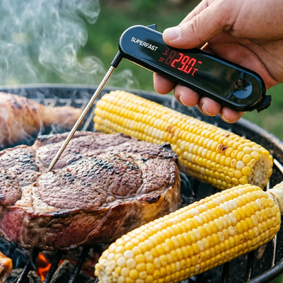 InstaProbe (weniger als.6 Sekunden) Professionelles Fleischthermometer Digital, Instant-Reading-Thermometer mit OLED-Display, IP67 wasserdicht für Grill, Grill, Kochen, Rauchen, Heimbrauerei, NSF zertifiziert