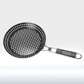Nicht bearbeitet Stock-runde Form BBQ faltbaren Rost-den beständigen Grill-Korb der Röstungpan