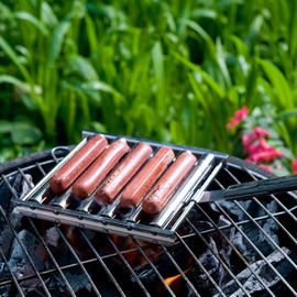 Leicht gesäuberter BBQ bearbeitet das 5 Abschnitt-Görn-Grillvorrichtungs-Würstchen-Wurst-Rollen-Gestell