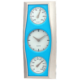 Ummauern Sie den Barometer-Innenthermometer im Freien, der nach Hause/hängen, Büro-Metallmaterial