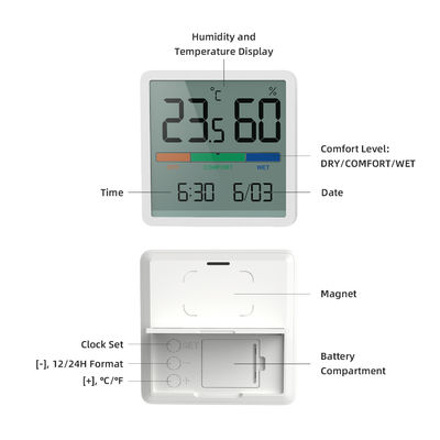 Plastikmini-Temperatur-Feuchtigkeits-Meter-berührungempfindliches Hygrometer LCD Digital