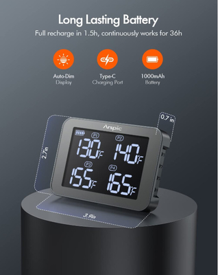 Fleisch-Thermometer-Bluetooth-Fernmonitor des Grill-SS304/des Grills mit 4 Sonden